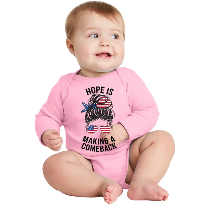 Hope Is Making A Come Back Kamala Harris 2024 Baby Long Sleeve Bodysuit