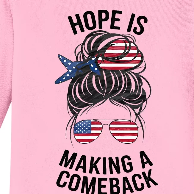 Hope Is Making A Come Back Kamala Harris 2024 Baby Long Sleeve Bodysuit