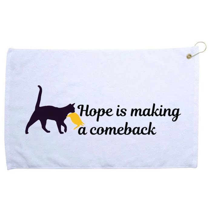 Hope Is Making A Comeback Funny Cat Trump Hair Kamala Harris Grommeted Golf Towel