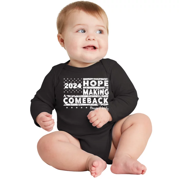 Hope Is Making A Comeback Harris Walz Baby Long Sleeve Bodysuit