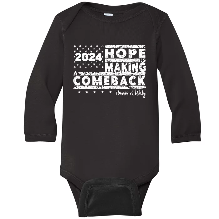 Hope Is Making A Comeback Harris Walz Baby Long Sleeve Bodysuit