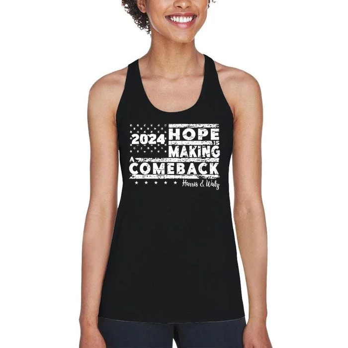 Hope Is Making A Comeback Harris Walz Women's Racerback Tank