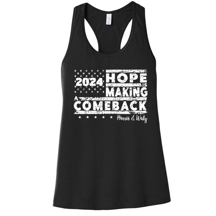 Hope Is Making A Comeback Harris Walz Women's Racerback Tank