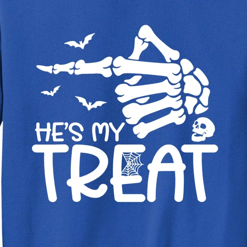 Hes Is My Treat And Shes Is My Trick Couples Skeleton Hand Gift Sweatshirt