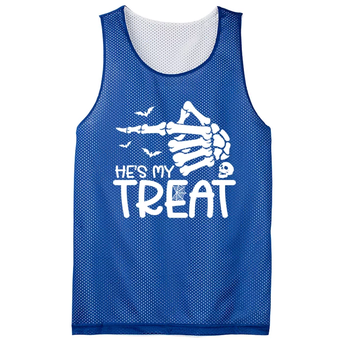 Hes Is My Treat And Shes Is My Trick Couples Skeleton Hand Gift Mesh Reversible Basketball Jersey Tank