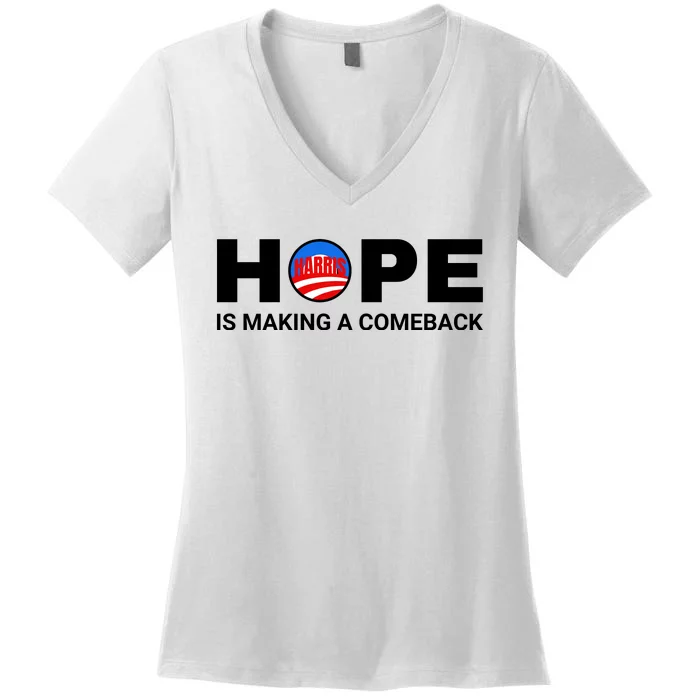 Hope Is Making A Comeback Harris Walz Women's V-Neck T-Shirt