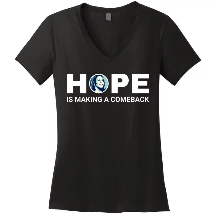 Hope Is Making A Comeback Harris Walz Women's V-Neck T-Shirt