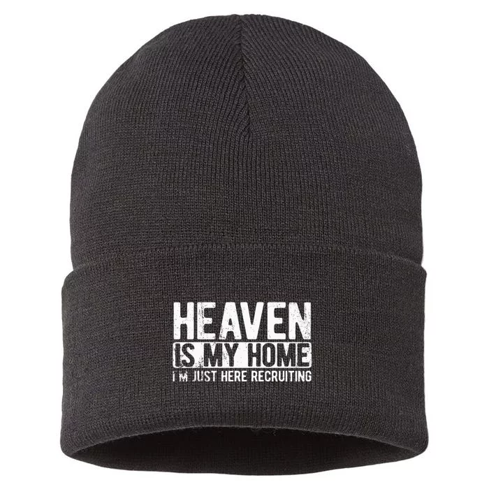 Heaven Is My Home Christian Religious Jesus Sustainable Knit Beanie