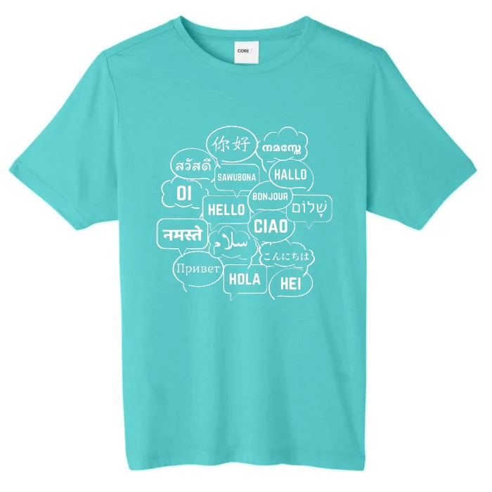 Hello In Many Languages Translator Globetrotter Polyglot ChromaSoft Performance T-Shirt