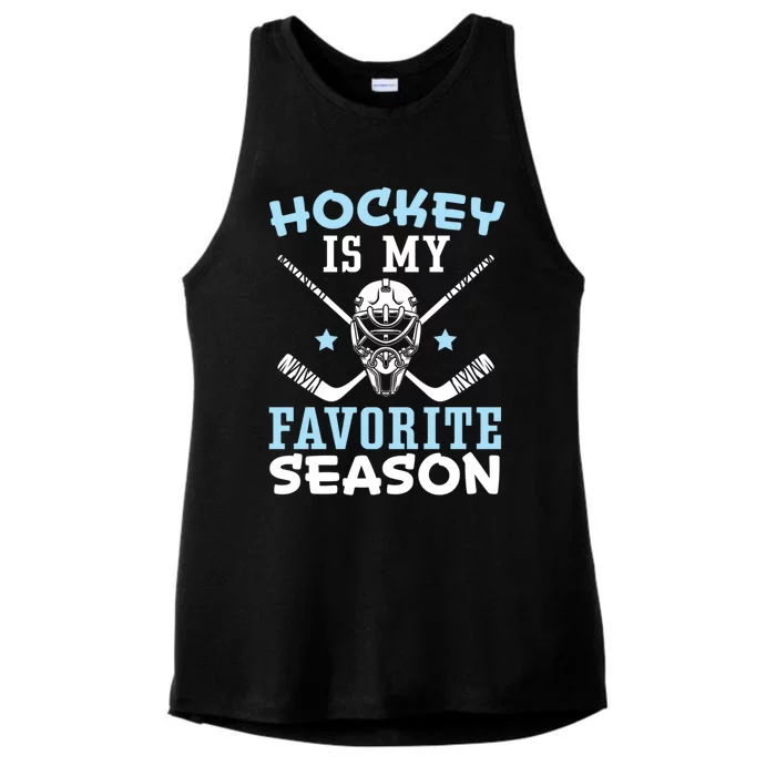 Hockey Is My Favorite Season Ice Hockey Player Coach Gift Ladies Tri-Blend Wicking Tank