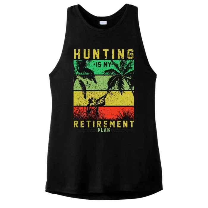 Hunting Is My Retirement Plan Ladies Tri-Blend Wicking Tank