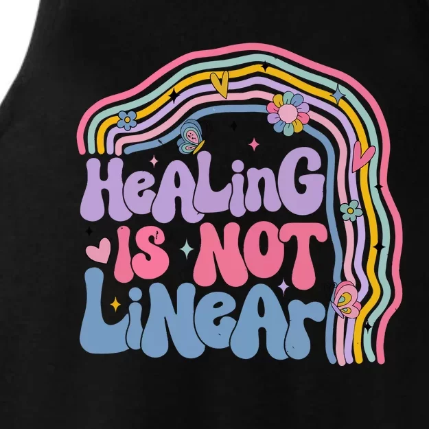 Healing Is Not Linear Mental Health Awareness Month Ladies Tri-Blend Wicking Tank