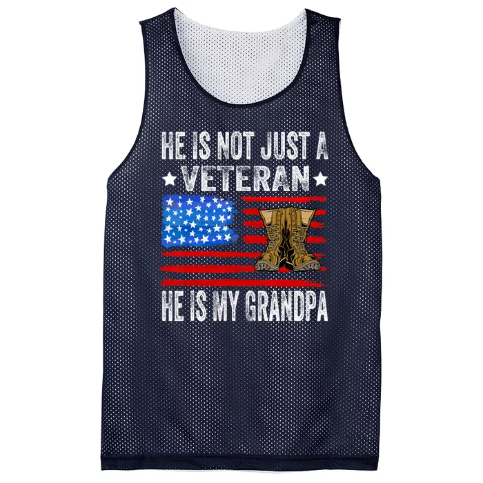 He Is Not Just A Veteran He Is My Grandpa Mesh Reversible Basketball Jersey Tank