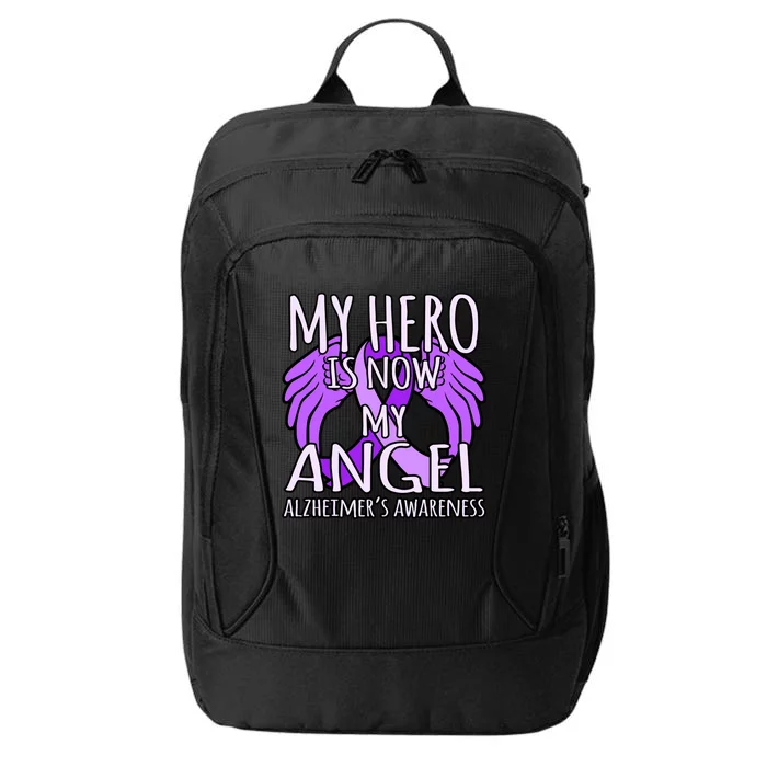 Hero Is Now My Angel Alzheimer's Awareness Purple Graphic Gift City Backpack