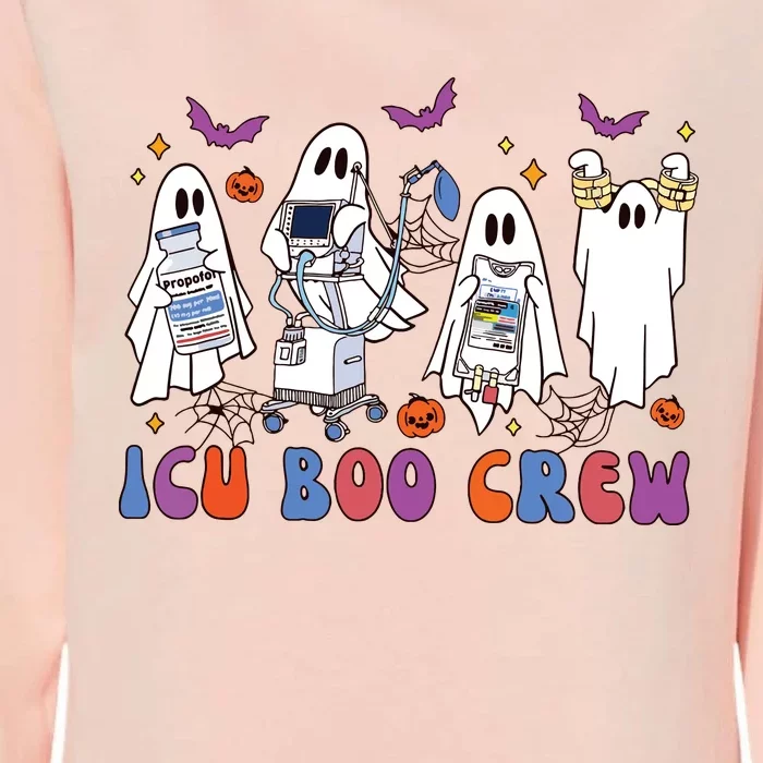 Halloween Icu Nurse Retro Icu Boo Crew Boo Ghosts Womens California Wash Sweatshirt