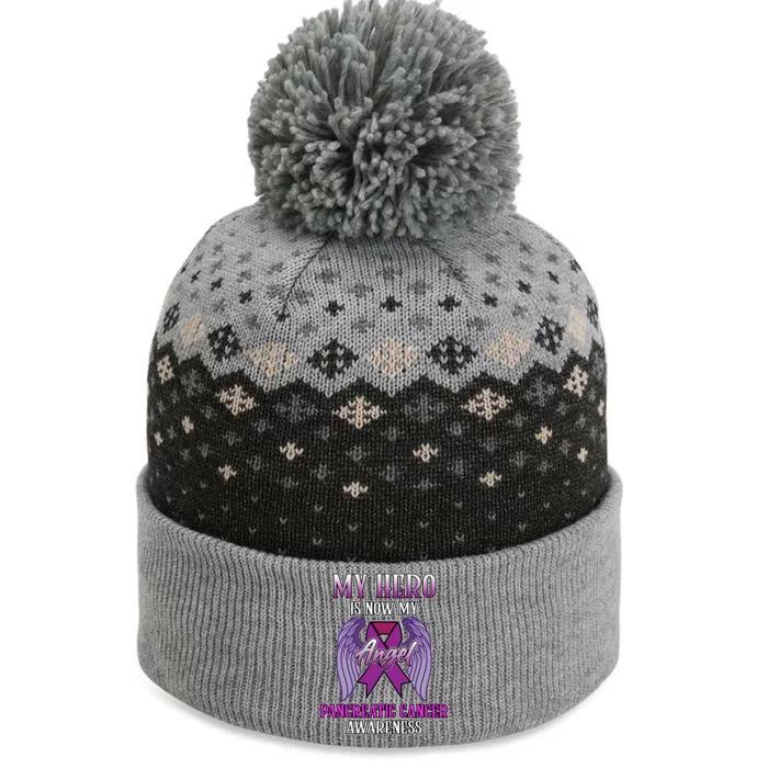 Hero Is Now My Angel Pancreatic Cancer Awareness Month Cute Gift The Baniff Cuffed Pom Beanie