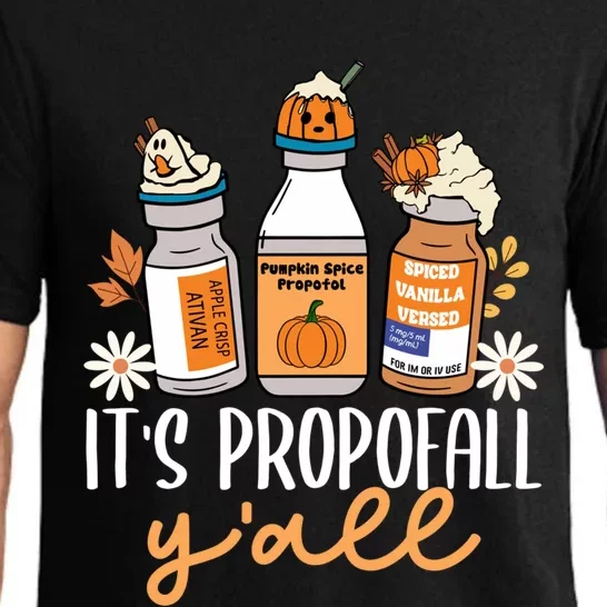 Halloween Icu Nurse Its Propofall YAll Crna Icu Fall Autumn Great Gift Pajama Set