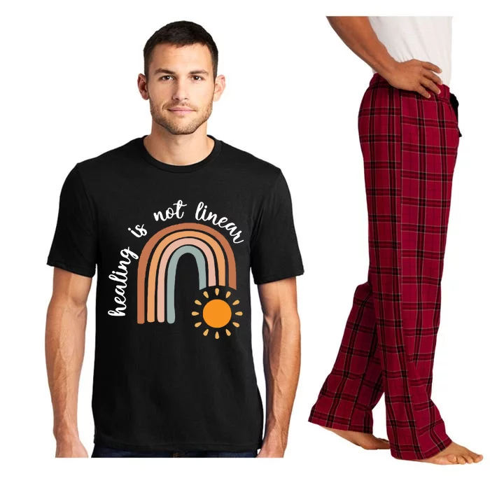 Healing Is Not Linear Mental Health Healing Is Not Linear Boho Rainbow Pajama Set