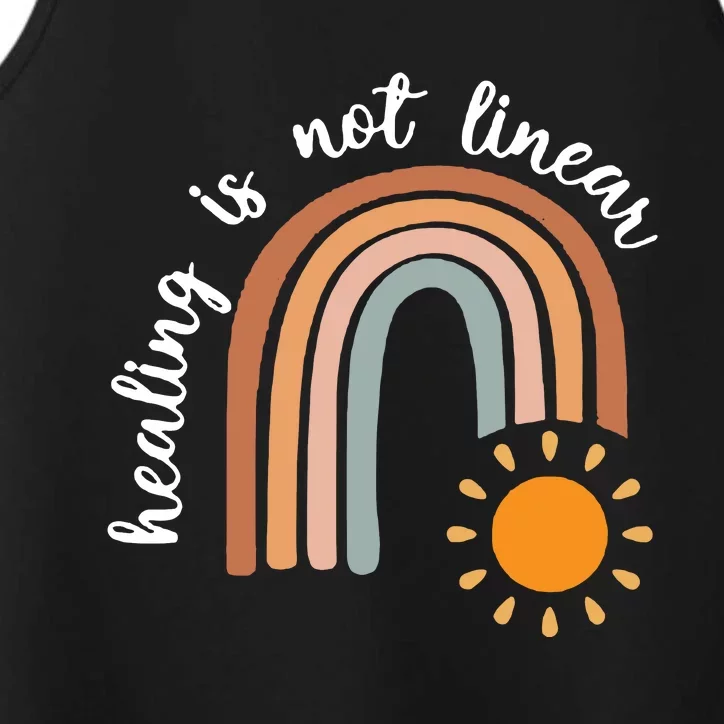 Healing Is Not Linear Mental Health Healing Is Not Linear Boho Rainbow Performance Tank