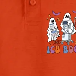 Halloween Icu Nurse Retro Icu Boo Crew Boo Ghosts Cropped Dry Zone Grid Performance Polo