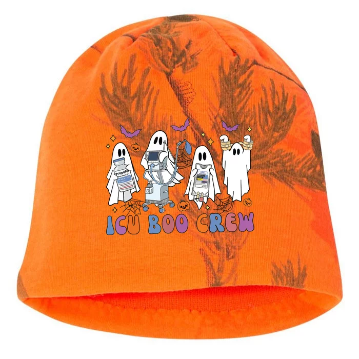 Halloween Icu Nurse Retro Icu Boo Crew Boo Ghosts Cropped Kati - Camo Knit Beanie