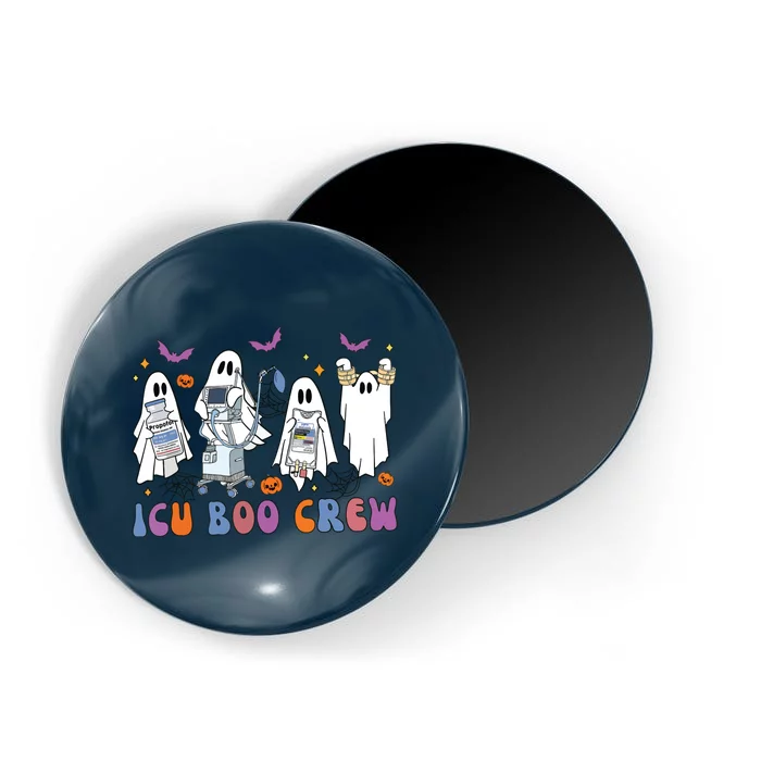 Halloween Icu Nurse Retro Icu Boo Crew Boo Ghosts Cropped Magnet