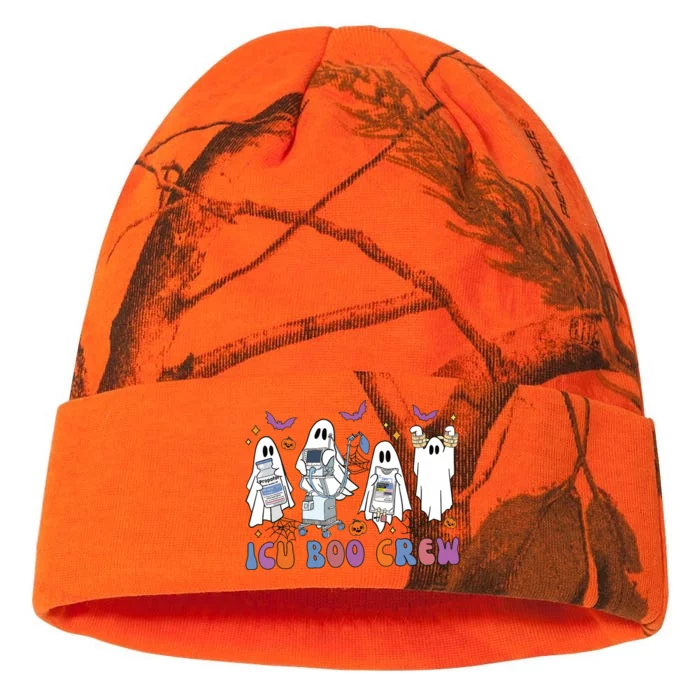 Halloween Icu Nurse Retro Icu Boo Crew Boo Ghosts Cropped Kati - 12in Camo Beanie