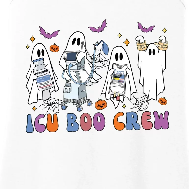 Halloween Icu Nurse Retro Icu Boo Crew Boo Ghosts Cropped Ladies Essential Tank