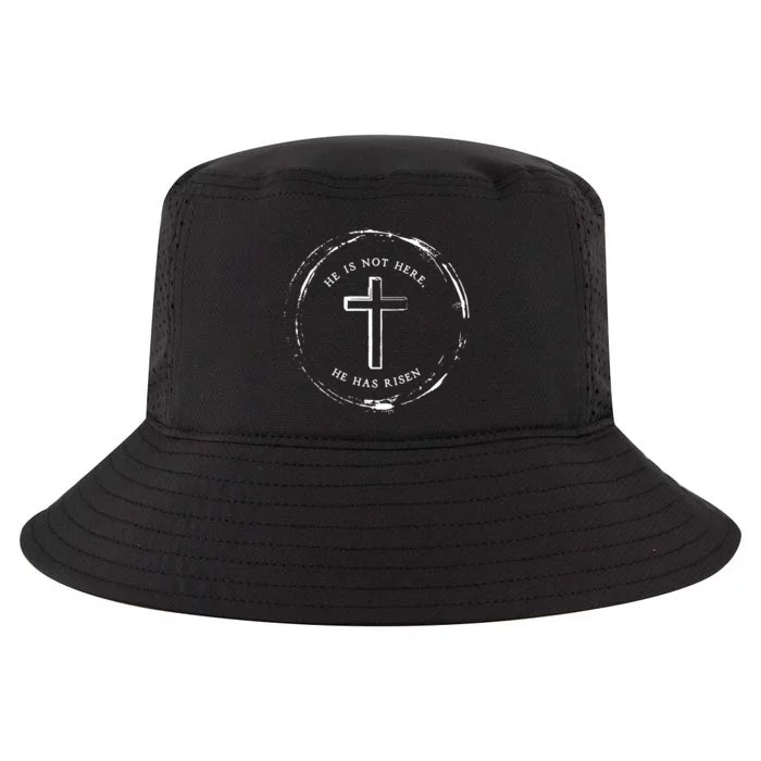 He Is Not Here He Has Risen Christian Jesus Cool Comfort Performance Bucket Hat