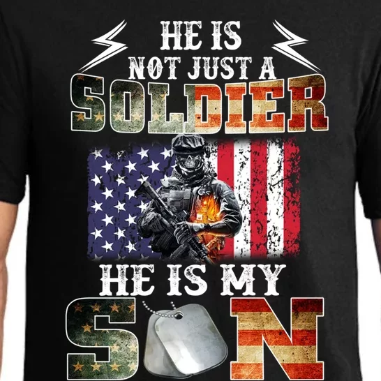 He Is Not Just A Soldier He Is My Son Veteran Fathers Day Funny Gift Pajama Set