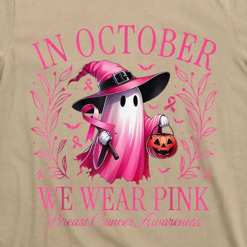 Halloween In October We Wear Pin.K Breast Cancer Awareness T-Shirt