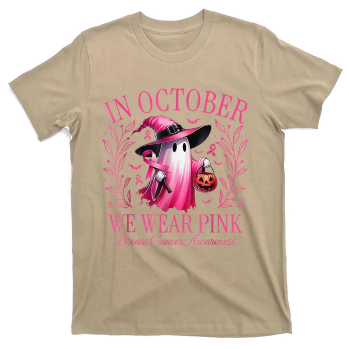 Halloween In October We Wear Pin.K Breast Cancer Awareness T-Shirt