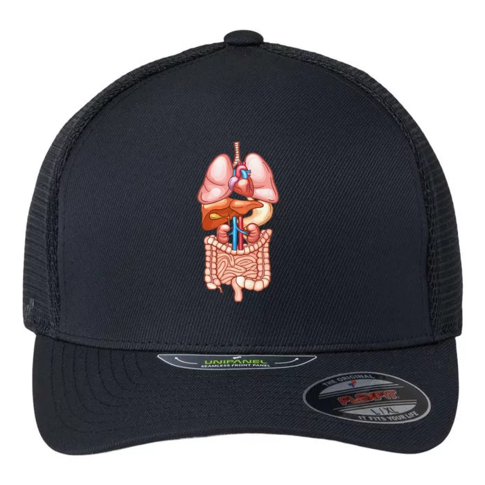 Halloween Internal Organ Diagram Anatomy Flexfit Unipanel Trucker Cap