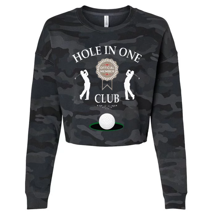 Hole In One Club Funny Golf Humor Cropped Pullover Crew