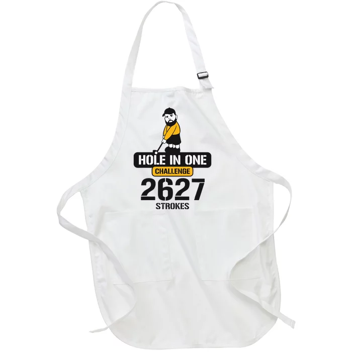 Hole In One Challenge 2627 Strokes Full-Length Apron With Pocket