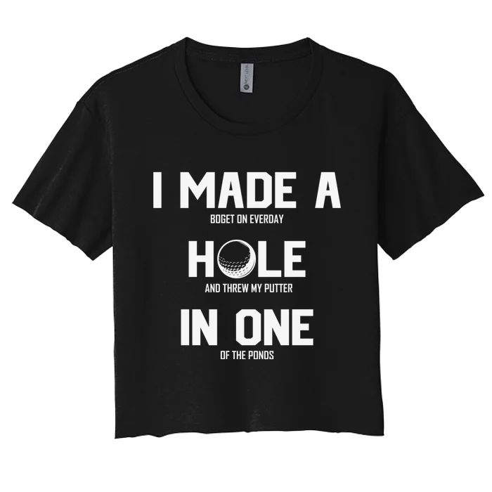 Hole In One Golf Gag Women's Crop Top Tee