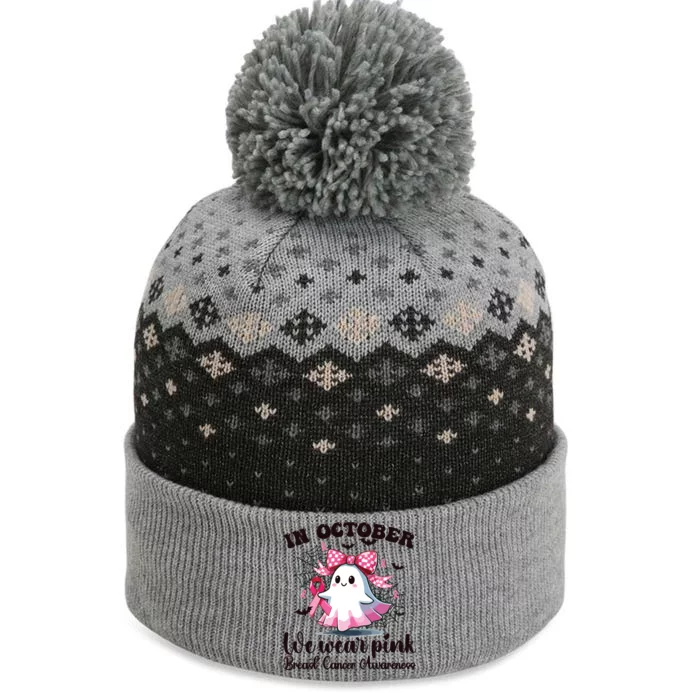 Halloween In October We Wear Breast Cancer Awareness The Baniff Cuffed Pom Beanie