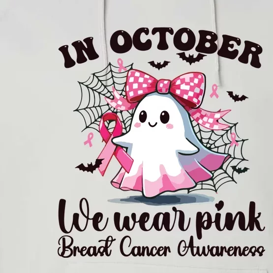 Halloween In October We Wear Breast Cancer Awareness Performance Fleece Hoodie