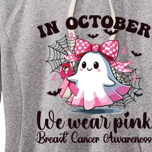 Halloween In October We Wear Breast Cancer Awareness Women's Fleece Hoodie