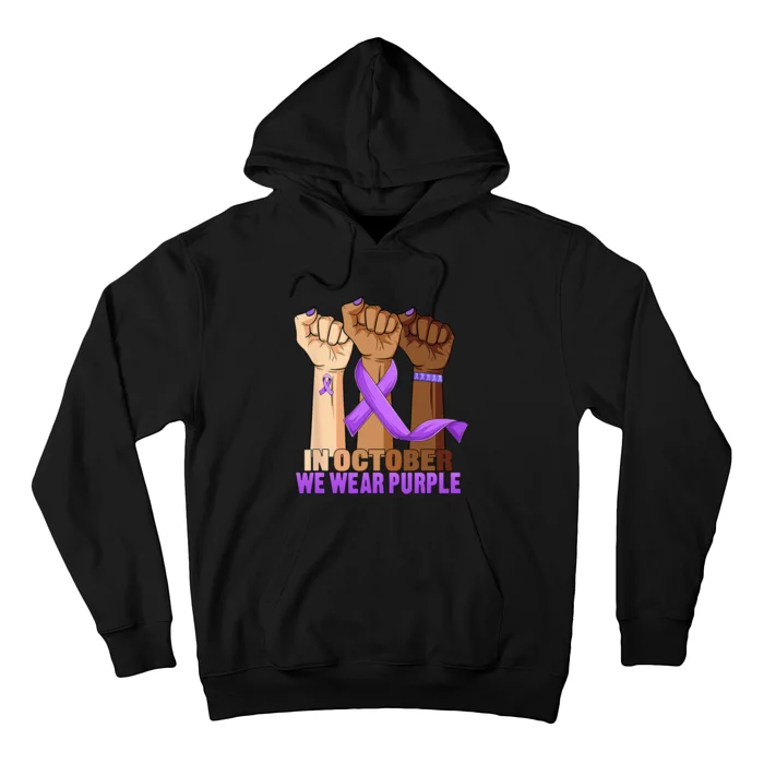 Hand In October Purple Dv Domestic Violence Awareness Month Hoodie