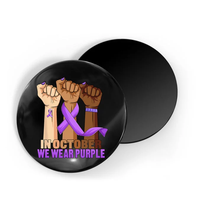 Hand In October Purple Dv Domestic Violence Awareness Month Magnet