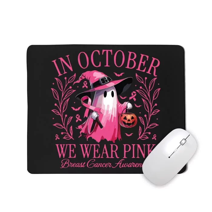 Halloween In October We Wear Breast Cancer Awareness Mousepad