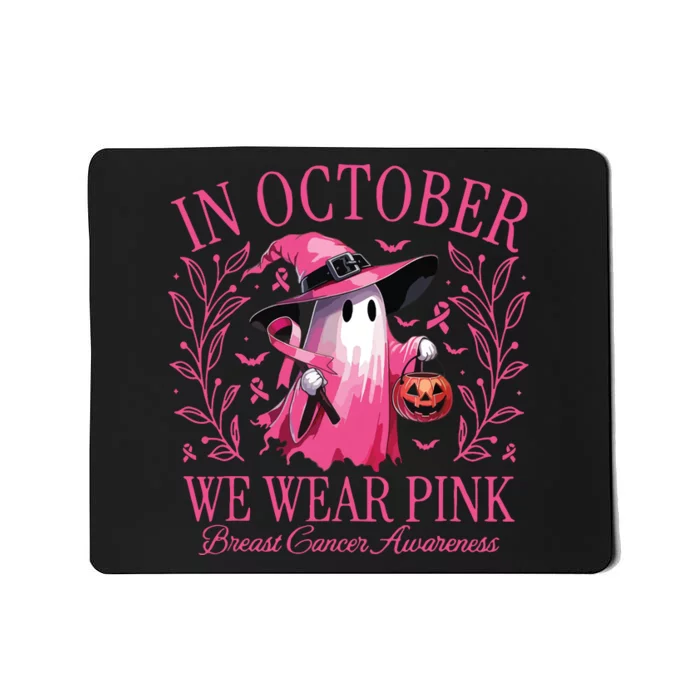 Halloween In October We Wear Breast Cancer Awareness Mousepad