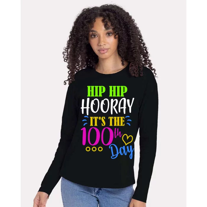 HIP HIP Hooray Its The 100th Day Of School Womens Cotton Relaxed Long Sleeve T-Shirt