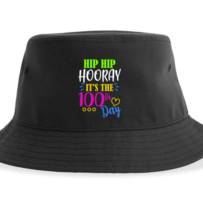 HIP HIP Hooray Its The 100th Day Of School Sustainable Bucket Hat