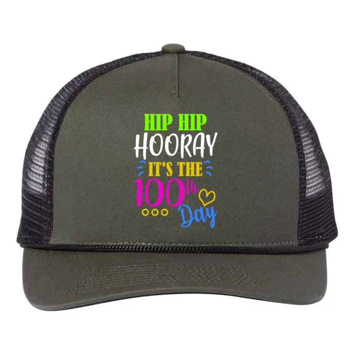 HIP HIP Hooray Its The 100th Day Of School Retro Rope Trucker Hat Cap