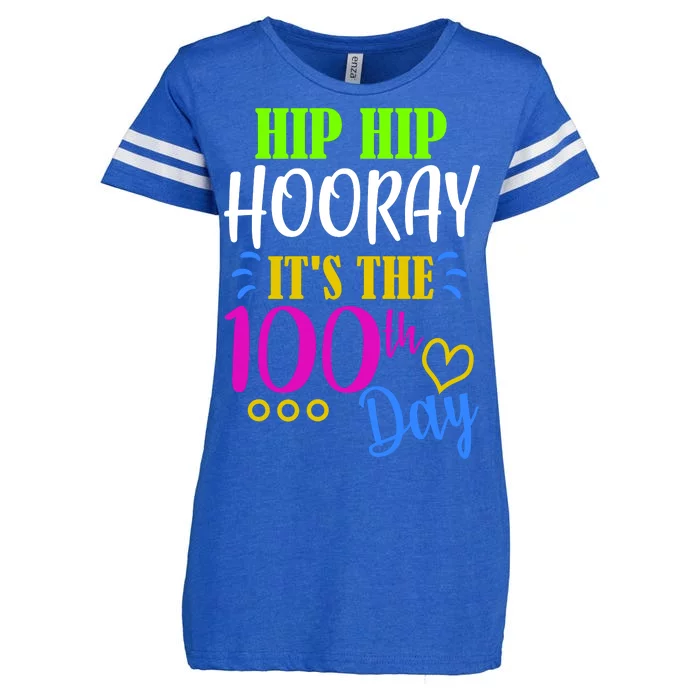 HIP HIP Hooray Its The 100th Day Of School Enza Ladies Jersey Football T-Shirt