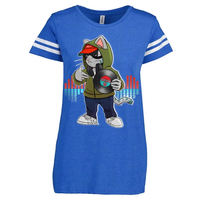 Hip Hop DJ Cat Catnip Records Enza Ladies Jersey Football T-Shirt