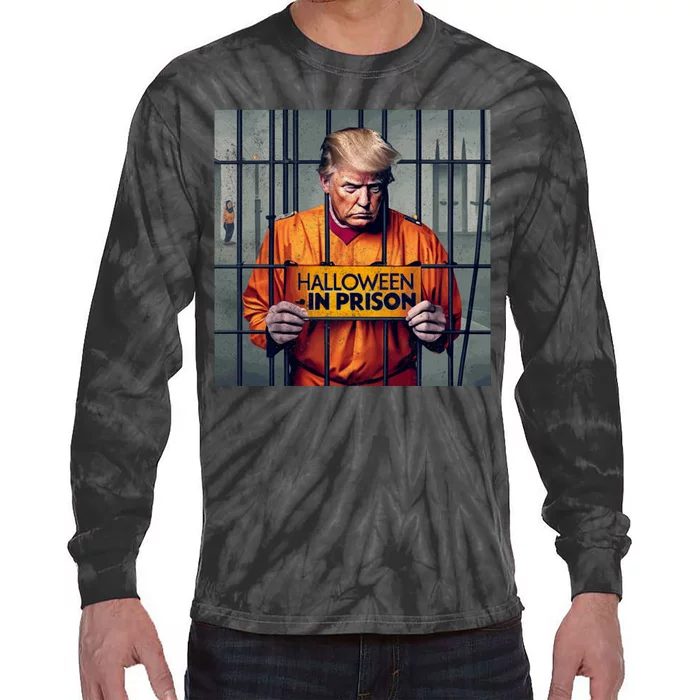 Halloween In Prison Funny Usa Political Tie-Dye Long Sleeve Shirt