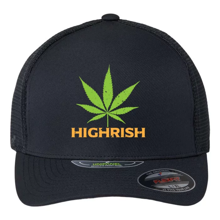 Highrish Irish Pot Leaf St Pattys Day Stoner Gift Flexfit Unipanel Trucker Cap